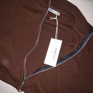 Reformation vintage zip crop top